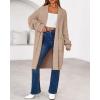 imageBTFBM Long Cardigans for Women Trendy Fall 2025 Open Front Long Sleeve Oversized Sweaters Casual Knit Winter CoatsCamel