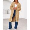 imageBTFBM Long Cardigans for Women Trendy Fall 2025 Open Front Long Sleeve Oversized Sweaters Casual Knit Winter CoatsKhaki