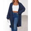 imageBTFBM Long Cardigans for Women Trendy Fall 2025 Open Front Long Sleeve Oversized Sweaters Casual Knit Winter CoatsNavy Blue