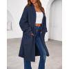 imageBTFBM Long Cardigans for Women Trendy Fall 2025 Open Front Long Sleeve Oversized Sweaters Casual Knit Winter CoatsNavy Blue