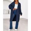 imageBTFBM Long Cardigans for Women Trendy Fall 2025 Open Front Long Sleeve Oversized Sweaters Casual Knit Winter CoatsNavy Blue