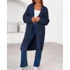 imageBTFBM Long Cardigans for Women Trendy Fall 2025 Open Front Long Sleeve Oversized Sweaters Casual Knit Winter CoatsNavy Blue