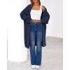 imageBTFBM Long Cardigans for Women Trendy Fall 2025 Open Front Long Sleeve Oversized Sweaters Casual Knit Winter CoatsNavy Blue