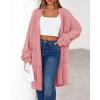 imageBTFBM Long Cardigans for Women Trendy Fall 2025 Open Front Long Sleeve Oversized Sweaters Casual Knit Winter CoatsPink