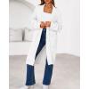 imageBTFBM Long Cardigans for Women Trendy Fall 2025 Open Front Long Sleeve Oversized Sweaters Casual Knit Winter CoatsWhite