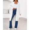 imageBTFBM Long Cardigans for Women Trendy Fall 2025 Open Front Long Sleeve Oversized Sweaters Casual Knit Winter CoatsWhite