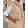 imageBTFBM Long Puffer Vest Women Fleece Sherpa Jacket Sleeveless Hooded Reversible Zip Up Winter Coat Fall Vests OuterwearLight Camel