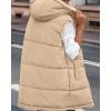 imageBTFBM Long Puffer Vest Women Fleece Sherpa Jacket Sleeveless Hooded Reversible Zip Up Winter Coat Fall Vests OuterwearLight Camel