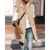 imageBTFBM Long Puffer Vest Women Fleece Sherpa Jacket Sleeveless Hooded Reversible Zip Up Winter Coat Fall Vests OuterwearLight Camel