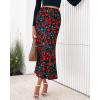 imageBTFBM Satin Skirts for Women 2025 Fall High Waisted ALine Leopard Print Cocktail Wedding Long Silk Summer Midi SkirtFloral Black Red