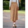 imageBTFBM Satin Skirts for Women 2025 Fall High Waisted ALine Leopard Print Cocktail Wedding Long Silk Summer Midi SkirtKhaki Black