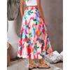 imageBTFBM Skirts for Women Floral Print Fall Fashion 2025 A Line Elastic High Waist Boho Holiday Maxi Skirt PocketsFloral Apricot Rose Red