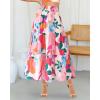 imageBTFBM Skirts for Women Floral Print Fall Fashion 2025 A Line Elastic High Waist Boho Holiday Maxi Skirt PocketsFloral Apricot Rose Red