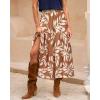 imageBTFBM Skirts for Women Floral Print Fall Fashion 2025 A Line Elastic High Waist Boho Holiday Maxi Skirt PocketsFloral Khaki