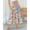 imageBTFBM Skirts for Women Floral Print Fall Fashion 2025 A Line Elastic High Waist Boho Holiday Maxi Skirt PocketsFloral Multicolour