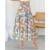 imageBTFBM Skirts for Women Floral Print Fall Fashion 2025 A Line Elastic High Waist Boho Holiday Maxi Skirt PocketsFloral Multicolour