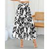 imageBTFBM Skirts for Women Floral Print Fall Fashion 2025 A Line Elastic High Waist Boho Holiday Maxi Skirt PocketsLeaf Black