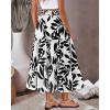 imageBTFBM Skirts for Women Floral Print Fall Fashion 2025 A Line Elastic High Waist Boho Holiday Maxi Skirt PocketsLeaf Black