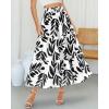 imageBTFBM Skirts for Women Floral Print Fall Fashion 2025 A Line Elastic High Waist Boho Holiday Maxi Skirt PocketsLeaf Black