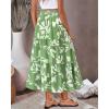 imageBTFBM Skirts for Women Floral Print Fall Fashion 2025 A Line Elastic High Waist Boho Holiday Maxi Skirt PocketsLeaf Green