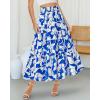 imageBTFBM Skirts for Women Floral Print Fall Fashion 2025 A Line Elastic High Waist Boho Holiday Maxi Skirt PocketsPrint Blue