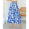 imageBTFBM Skirts for Women Floral Print Fall Fashion 2025 A Line Elastic High Waist Boho Holiday Maxi Skirt PocketsPrint Blue