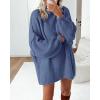 imageBTFBM Sweaters for Women Fall 2025 Long Sleeve Mock Neck Cable Knit Oversized Sweater Pullover Tops Thick Winter ClothesBlue