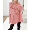 imageBTFBM Sweaters for Women Fall 2025 Long Sleeve Mock Neck Cable Knit Oversized Sweater Pullover Tops Thick Winter ClothesPink