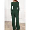 imageBTFBM Two Piece Sets For Women 2025 Asymmetrical Boat Neck Wide Leg Pants Lounge Set Airport Outfits Fall ClothesDark Green