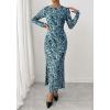imageBTFBM Wedding Guest Dresses for Women Fall Fashion 2025 Bodycon Long Sleeve Boho Mesh Party Cocktail Floral Maxi DressFloral Blue Black
