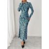 imageBTFBM Wedding Guest Dresses for Women Fall Fashion 2025 Bodycon Long Sleeve Boho Mesh Party Cocktail Floral Maxi DressFloral Blue Black