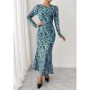 imageBTFBM Wedding Guest Dresses for Women Fall Fashion 2025 Bodycon Long Sleeve Boho Mesh Party Cocktail Floral Maxi DressFloral Blue Black