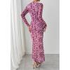 imageBTFBM Wedding Guest Dresses for Women Fall Fashion 2025 Bodycon Long Sleeve Boho Mesh Party Cocktail Floral Maxi DressLeopard
