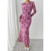 imageBTFBM Wedding Guest Dresses for Women Fall Fashion 2025 Bodycon Long Sleeve Boho Mesh Party Cocktail Floral Maxi DressLeopard