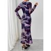 imageBTFBM Wedding Guest Dresses for Women Fall Fashion 2025 Bodycon Long Sleeve Boho Mesh Party Cocktail Floral Maxi DressNavy
