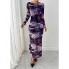 imageBTFBM Wedding Guest Dresses for Women Fall Fashion 2025 Bodycon Long Sleeve Boho Mesh Party Cocktail Floral Maxi DressNavy