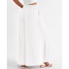 imageBTFBM Women Casual High Waist Wide Leg Pants 2025 Summer Fall Long Palazzo Pants Pocket Lounge Vacation Beach TrousersSolid White