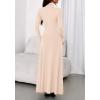 imageBTFBM Womens Dresses Long Sleeve Turtle Neck Stretchy Knit Long Maxi Semi Formal Party Fall Wedding Guest Dress 2025Apricot