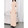 imageBTFBM Womens Dresses Long Sleeve Turtle Neck Stretchy Knit Long Maxi Semi Formal Party Fall Wedding Guest Dress 2025Apricot