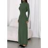 imageBTFBM Womens Dresses Long Sleeve Turtle Neck Stretchy Knit Long Maxi Semi Formal Party Fall Wedding Guest Dress 2025Army Green