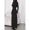 imageBTFBM Womens Dresses Long Sleeve Turtle Neck Stretchy Knit Long Maxi Semi Formal Party Fall Wedding Guest Dress 2025Black