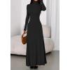 imageBTFBM Womens Dresses Long Sleeve Turtle Neck Stretchy Knit Long Maxi Semi Formal Party Fall Wedding Guest Dress 2025Black