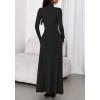 imageBTFBM Womens Dresses Long Sleeve Turtle Neck Stretchy Knit Long Maxi Semi Formal Party Fall Wedding Guest Dress 2025Black