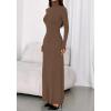 imageBTFBM Womens Dresses Long Sleeve Turtle Neck Stretchy Knit Long Maxi Semi Formal Party Fall Wedding Guest Dress 2025Brown