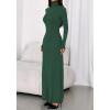 imageBTFBM Womens Dresses Long Sleeve Turtle Neck Stretchy Knit Long Maxi Semi Formal Party Fall Wedding Guest Dress 2025Dark Green
