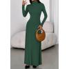 imageBTFBM Womens Dresses Long Sleeve Turtle Neck Stretchy Knit Long Maxi Semi Formal Party Fall Wedding Guest Dress 2025Dark Green