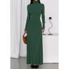 imageBTFBM Womens Dresses Long Sleeve Turtle Neck Stretchy Knit Long Maxi Semi Formal Party Fall Wedding Guest Dress 2025Dark Green