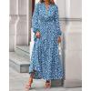 imageBTFBM Womens Fall Dresses 2025 Casual Long Sleeve Boho Floral V Neck Button Down Pockets Flowy Vacation Wedding DressBlue