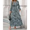 imageBTFBM Womens Fall Dresses 2025 Casual Long Sleeve Boho Floral V Neck Button Down Pockets Flowy Vacation Wedding DressFloral Blue Yellow