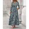 imageBTFBM Womens Fall Dresses 2025 Casual Long Sleeve Boho Floral V Neck Button Down Pockets Flowy Vacation Wedding DressFloral Blue Yellow